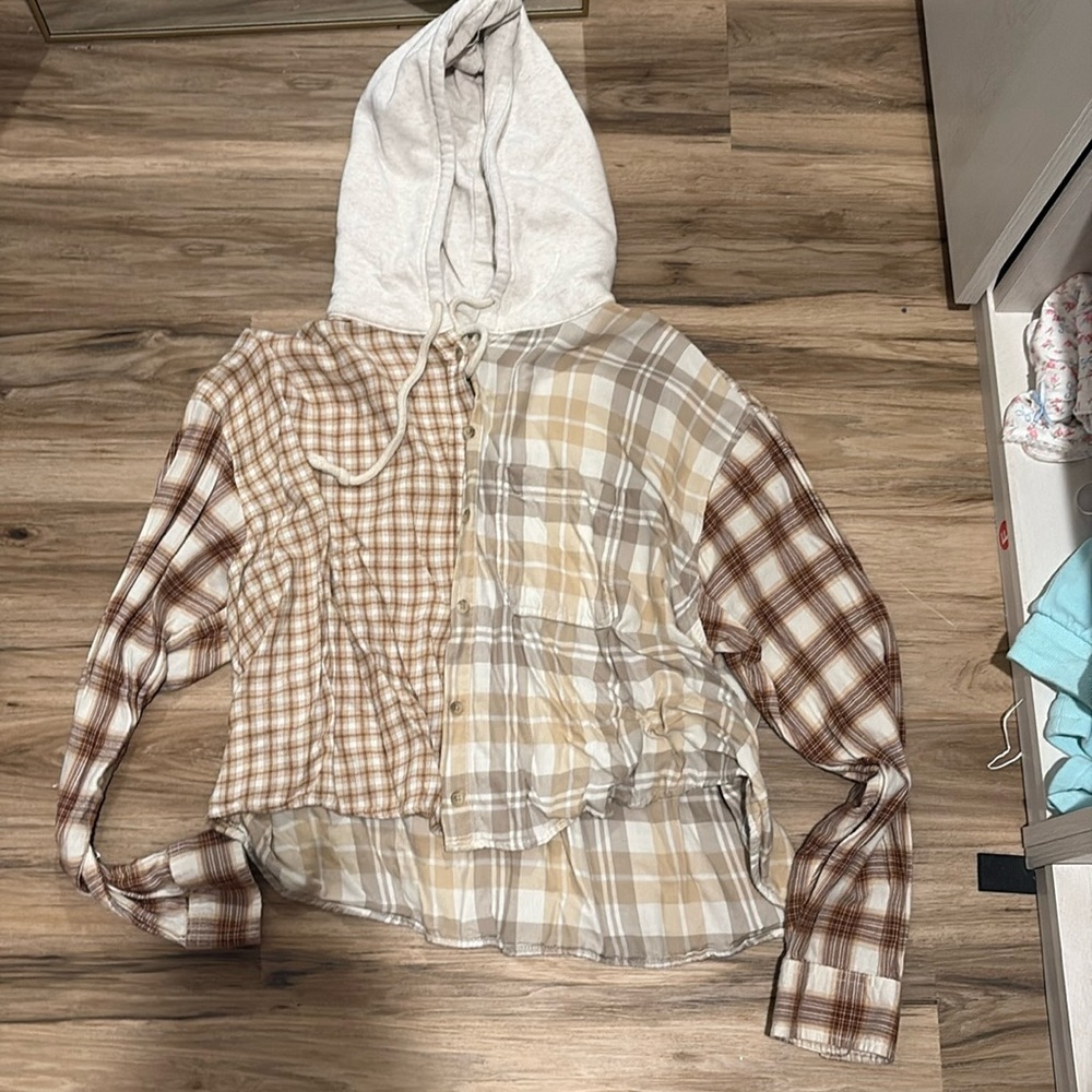 American eagle flannel with hoodie